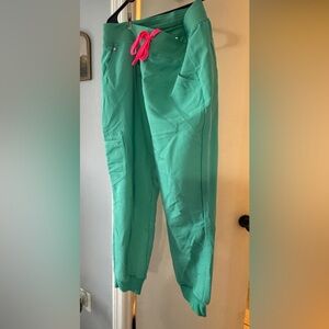 Figs high waisted petite Zamora joggers in surgical green